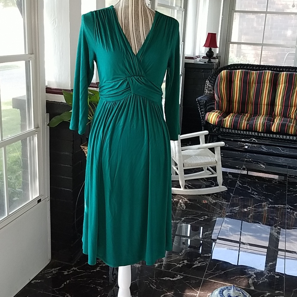 Tourquoise drape front dress